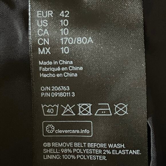 Divided H&M skirt mini plaid black white belted schoolgirl lined preppy size 10 - Picture 5 of 5